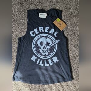 Black Graphic Tank Top